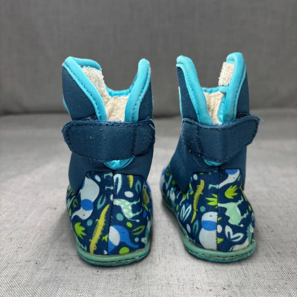 Bogs Baby Boots Safari Animal Print Blue Green Insulated Waterproof Boots Size 5